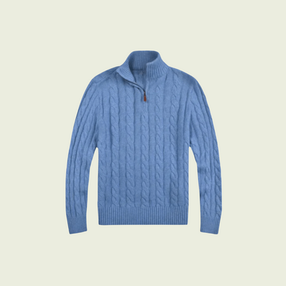 Warm Thick Quarter Zip Crew Neck Sweater