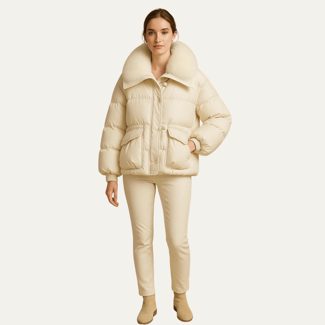 Warm Faux Fur Short Down Puffer Jacket