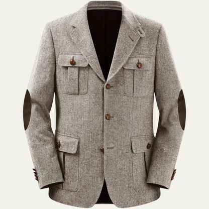 Classic Men's Tweed Wool Blazer Jacket - OutfitLondon