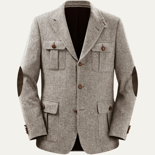 Classic Men's Tweed Wool Blazer Jacket - OutfitLondon