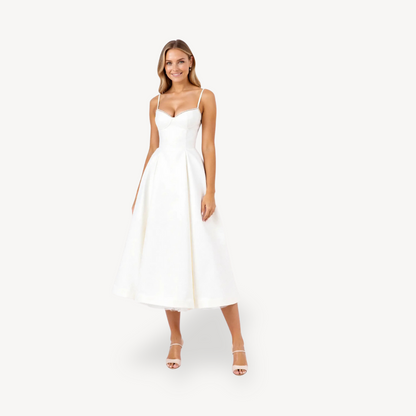 Casual Fit Midi Dress with Pockets for Women - OutfitLondon