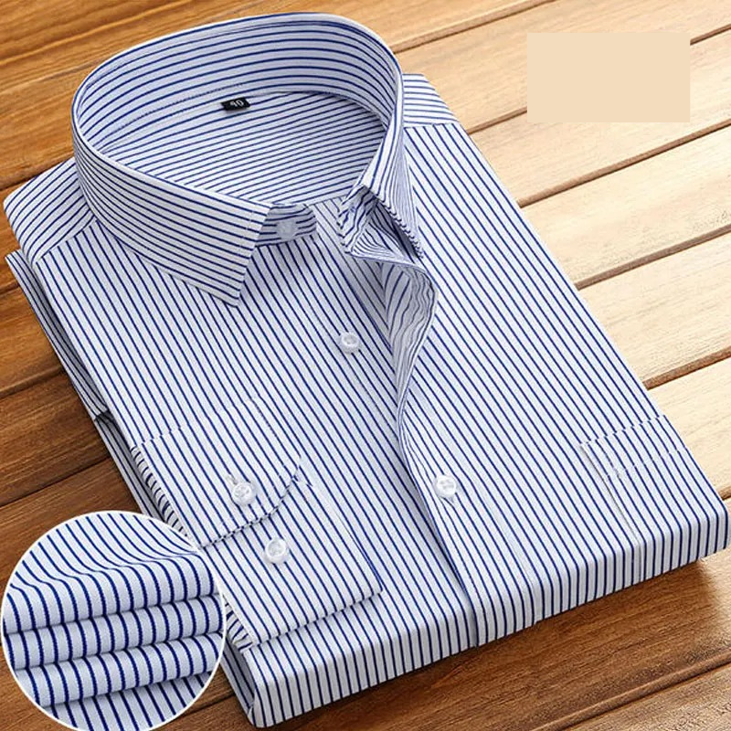 Traditional Mens Formal Striped Button Down Shirt - OutfitLondon