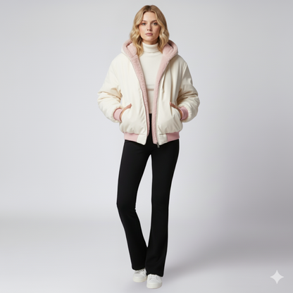 Warm Reversible Puffer Jacket for Women