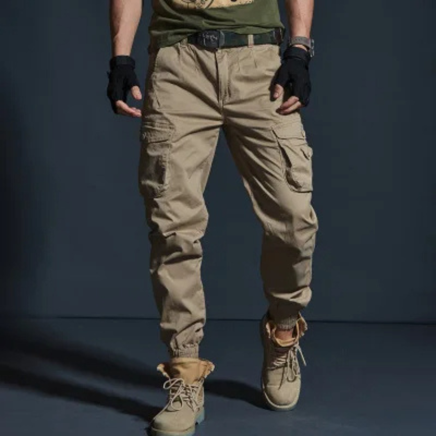 Comfortable Fit Cargo Pants with Elastic Waist - OutfitLondon