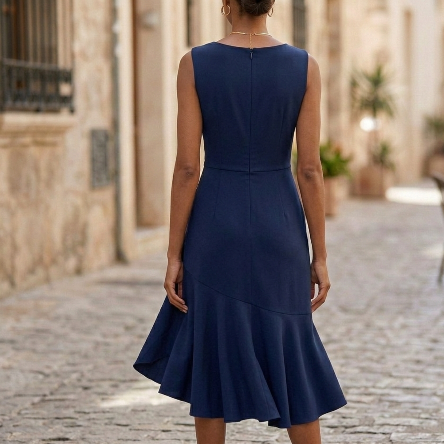 Casual Summer Ruffle Midi Dress for Women
