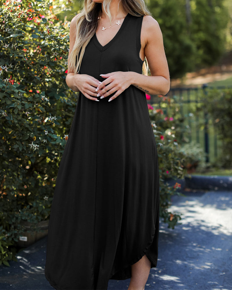 Relaxed Fit Floral Tea Dress for Ladies