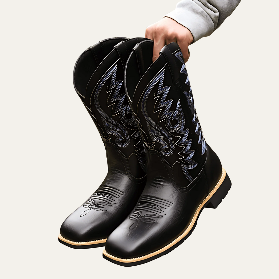 Rugged Tall Cowboy Riding Boots for Men - OutfitLondon