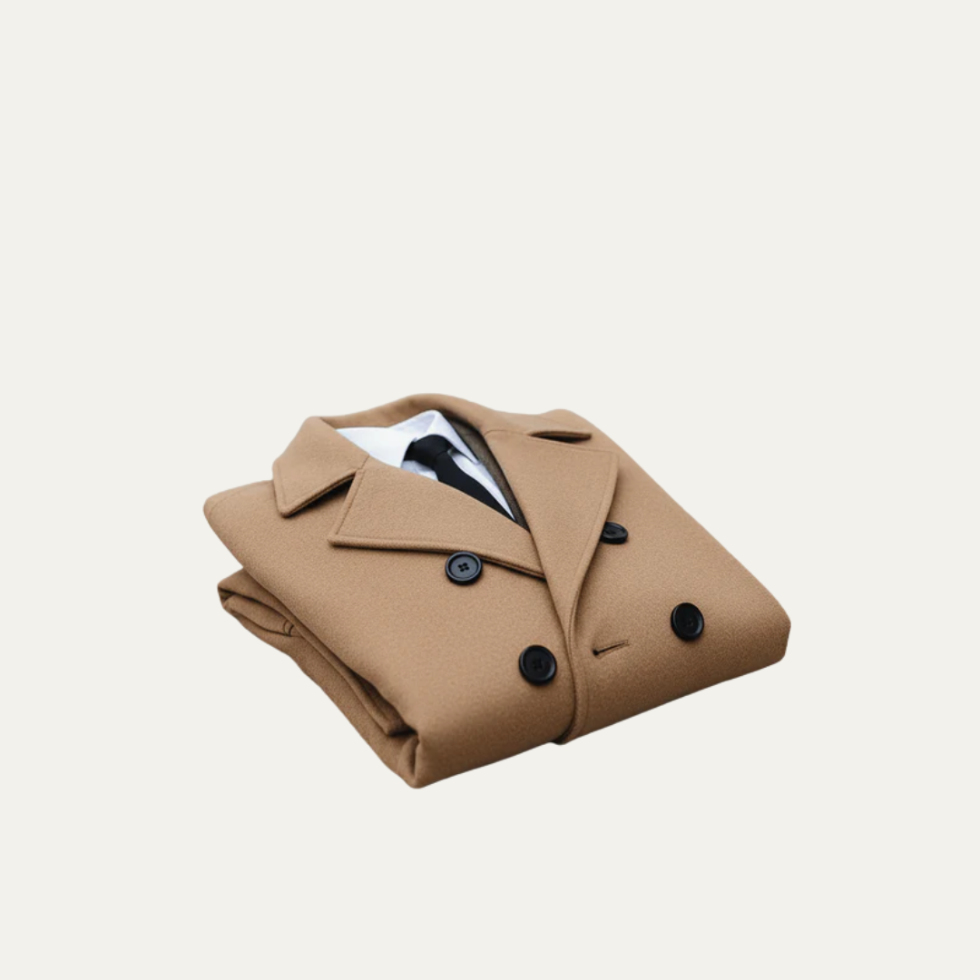 Classic Fit Double Breasted Wool Overcoat