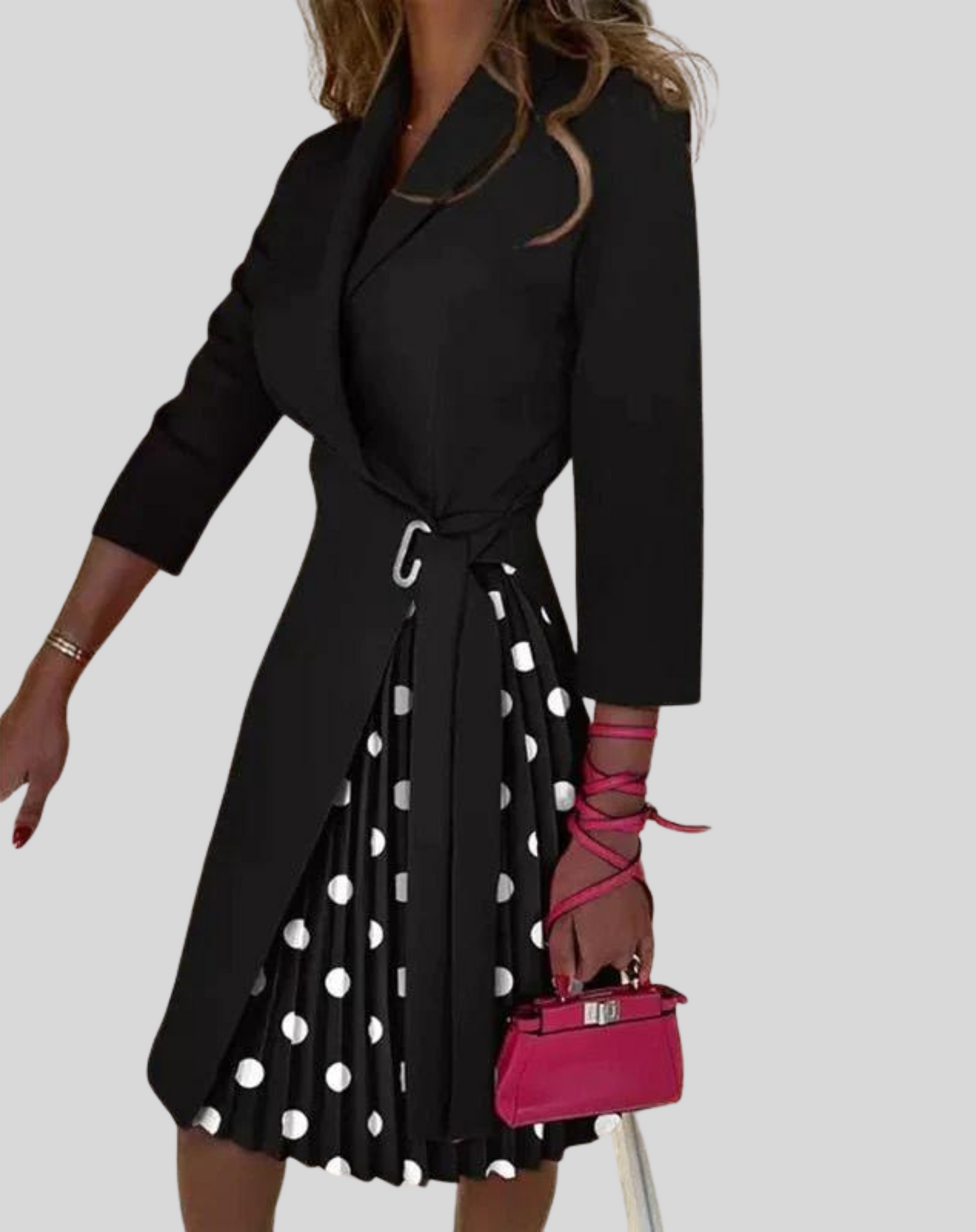 Stylish Waist Belted Ladies Dress