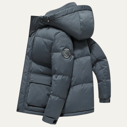 Warm Waterproof Mens Down Filled Hooded Parka Jacket