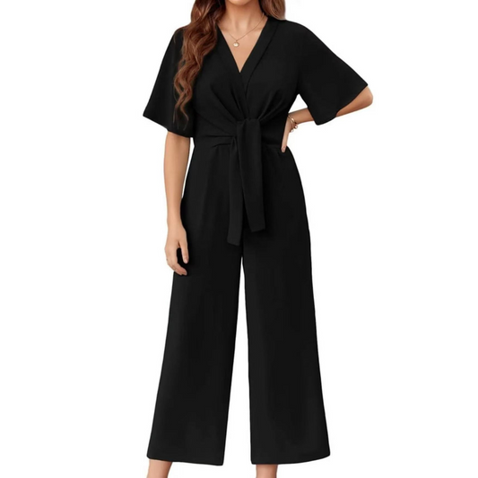 Chic Summer Knot Front Jumpsuit - OutfitLondon