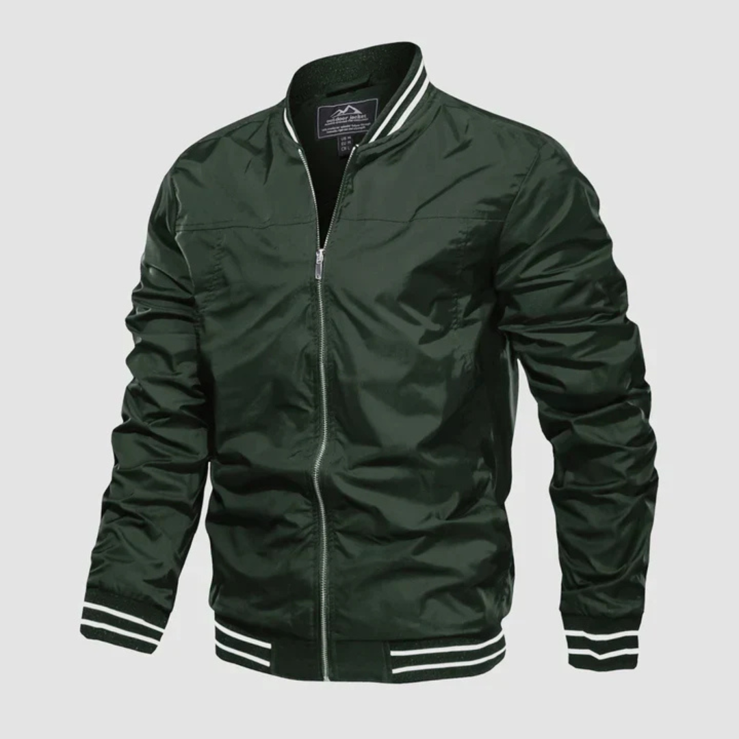 Men's Vintage Style Stripe Bomber Jacket