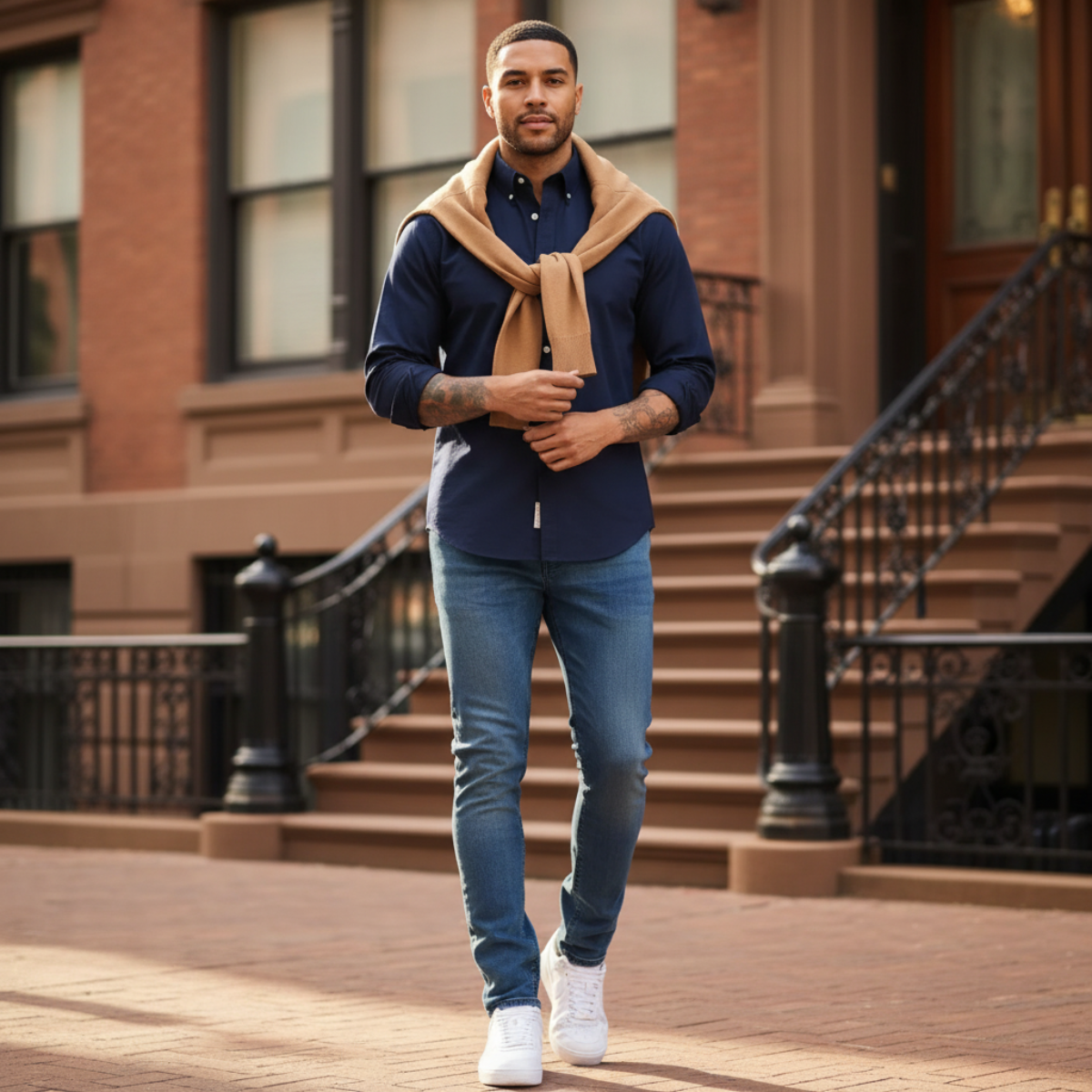 Slim Fit Vintage Straight Leg Jeans