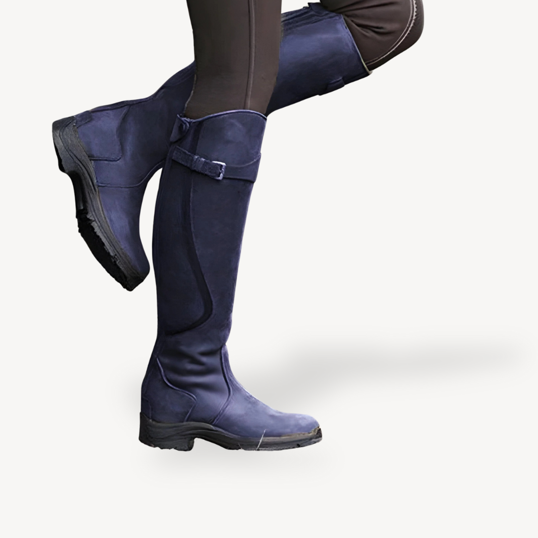 Comfortable Faux Leather Equestrian Boots for Women - OutfitLondon