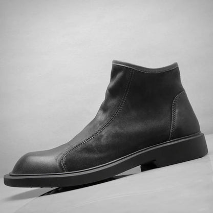 Comfortable Men's Faux Leather Zip Boots