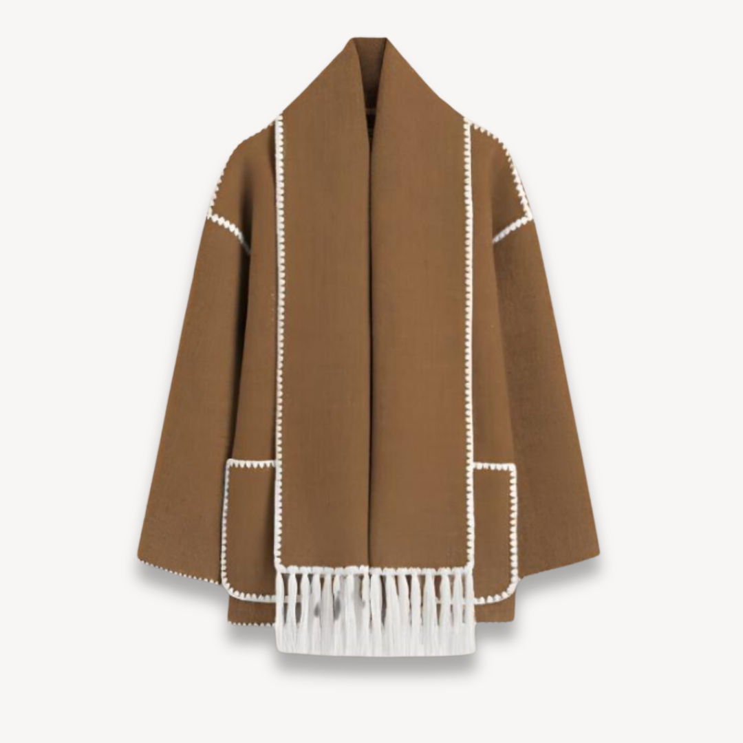 Warm Coat with Scarf for Ladies