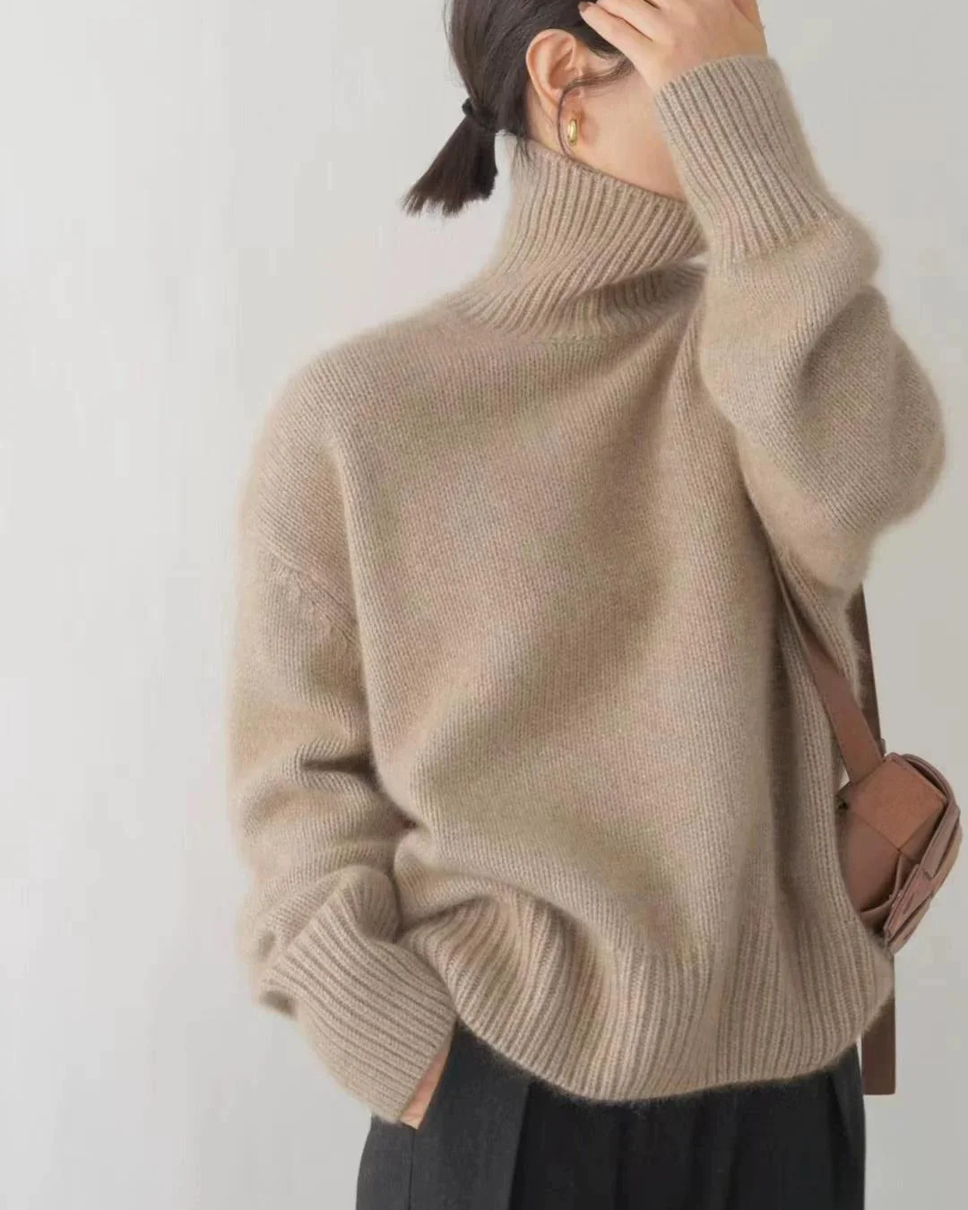 Comfortable Ladies Oversized Crew Neck Sweater