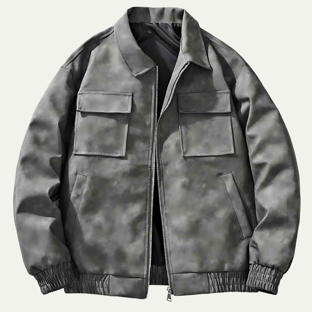 Casual Fit Mens Bomber Jacket with Zip Pockets - OutfitLondon