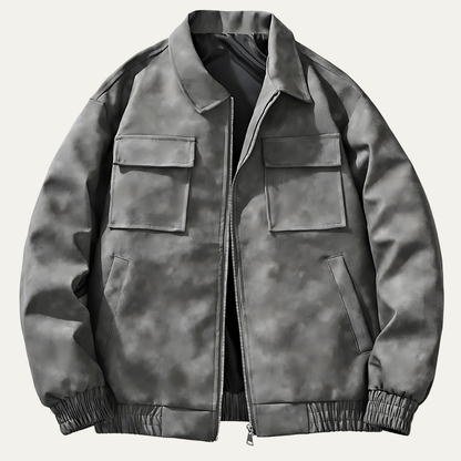 Casual Fit Mens Bomber Jacket with Zip Pockets - OutfitLondon