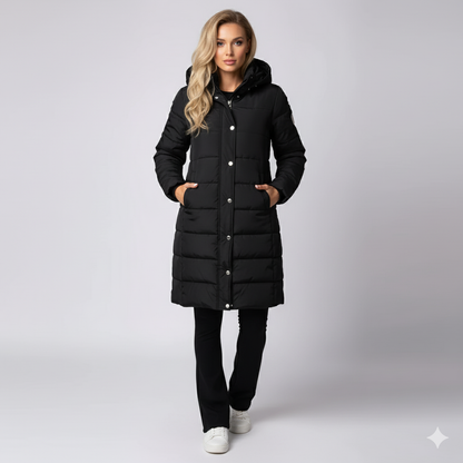 Warm Padded Women's Parka Coat with Hood - OutfitLondon