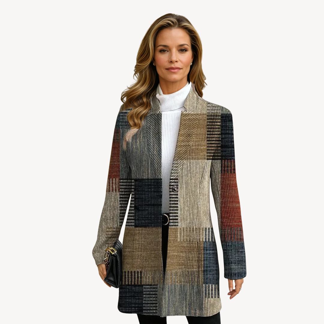 Classic Checked Women's Wool Blazer - OutfitLondon