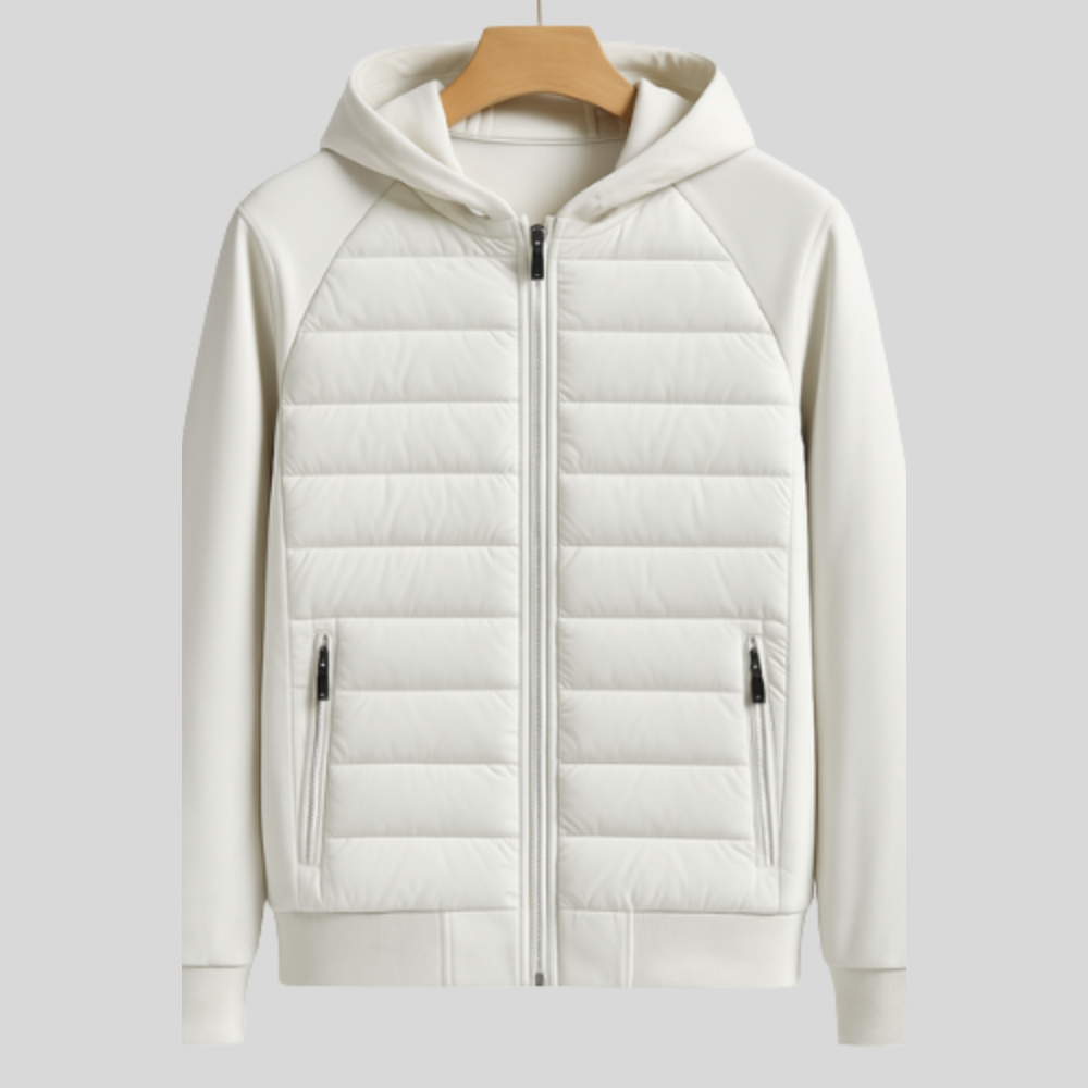 Warm Zipped Puffer Jacket for Men