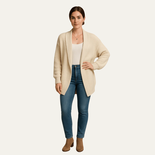Soft Oversized Open Cardigan for Women - OutfitLondon