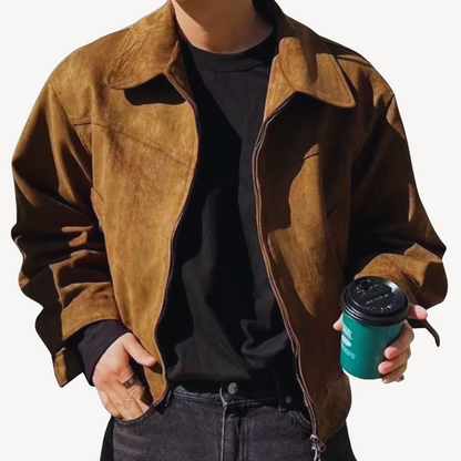 Soft Leather Mens Bomber Coat