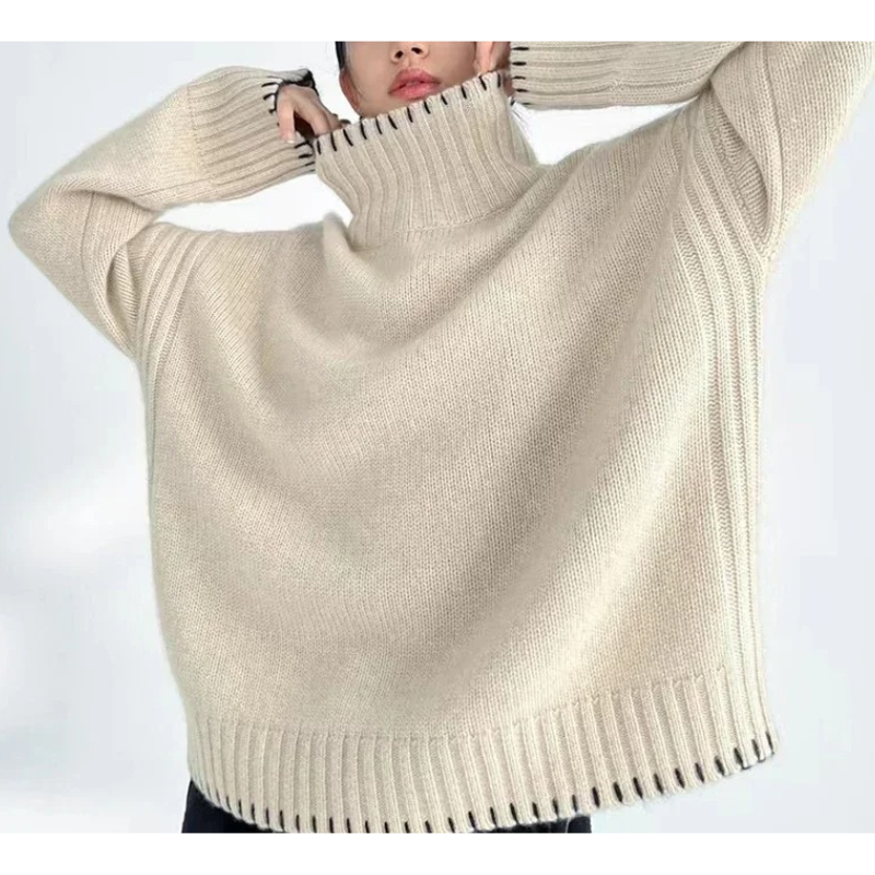 Soft Oversized Long Sleeve Women's Knit Sweater - OutfitLondon