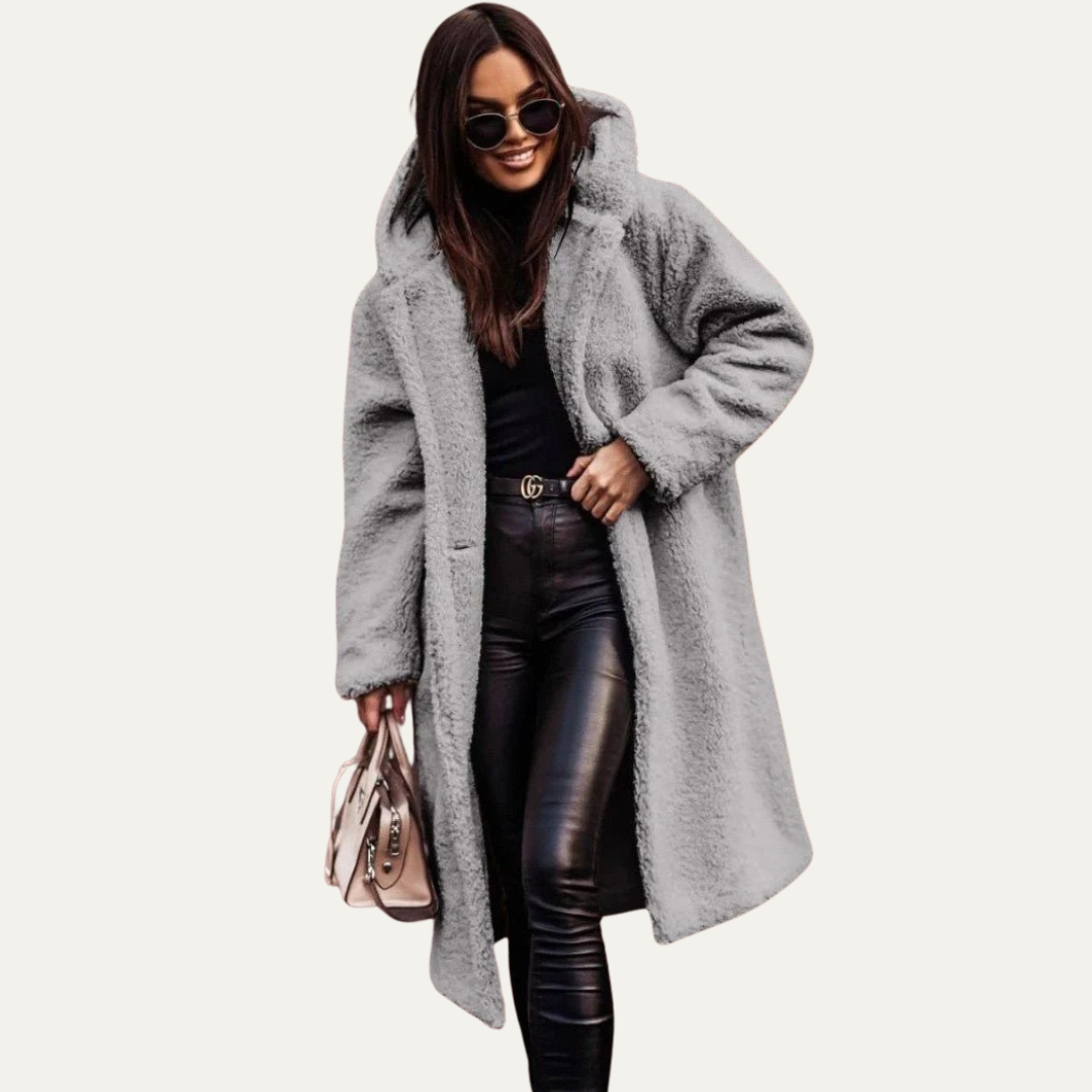 Ladies Large Faux Fur Parka Coat