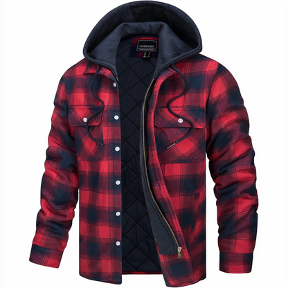 Hooded Flannel Shirt Jacket for Men