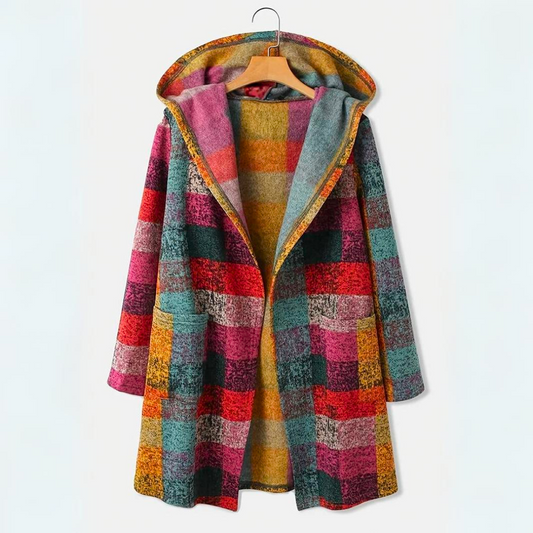 Warm Women's Plaid Hoodie Sweater Jacket - OutfitLondon