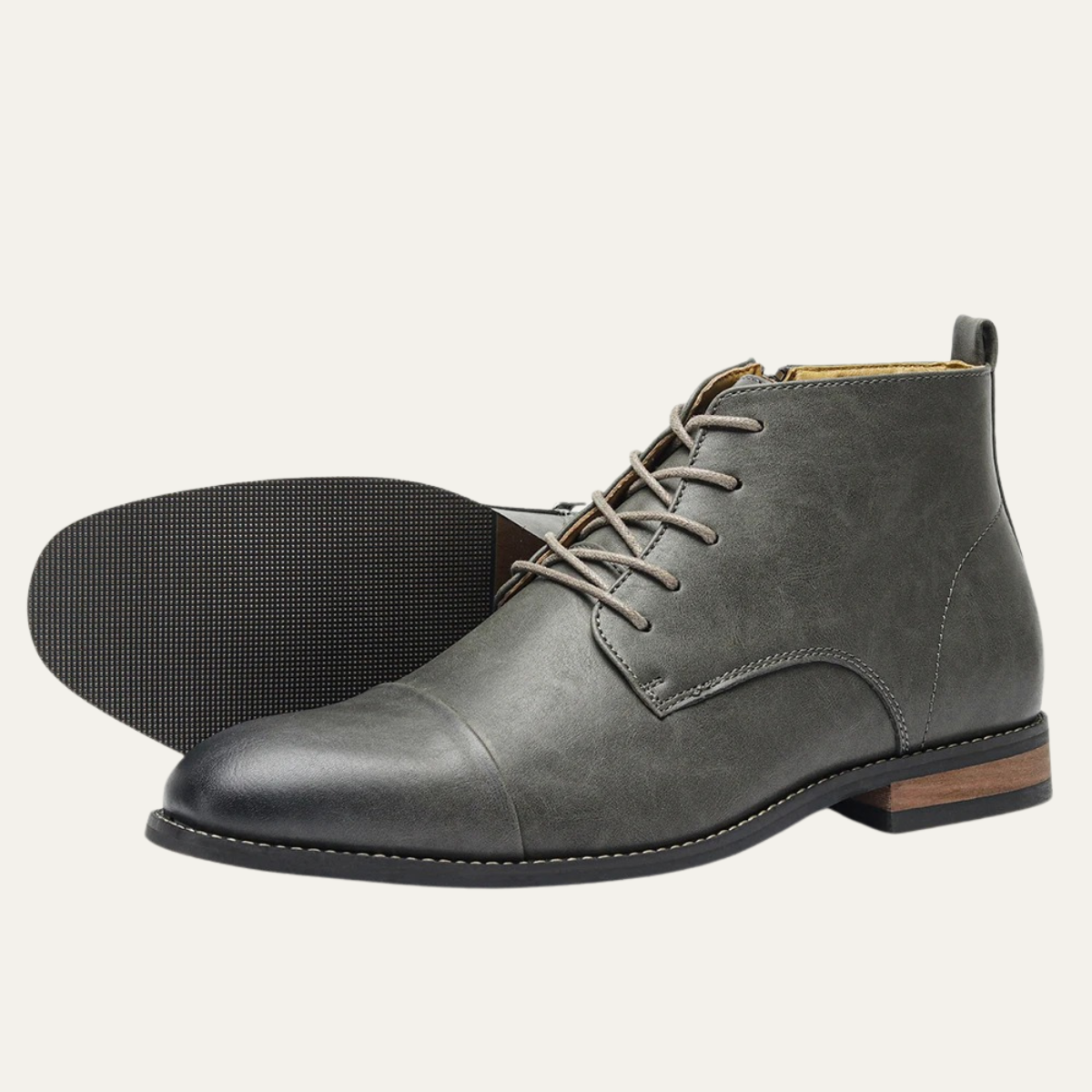 Stylish Men's Leather Zip Up Ankle Boots - OutfitLondon