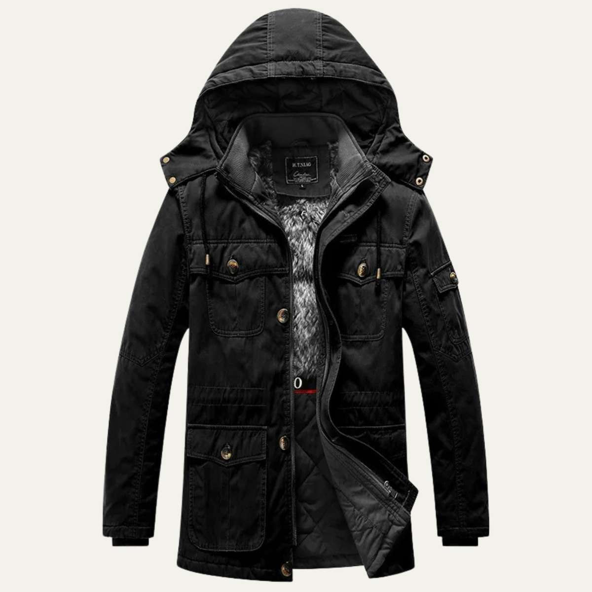 Warm Men's Fleece Lined Parka Winter Jacket - OutfitLondon