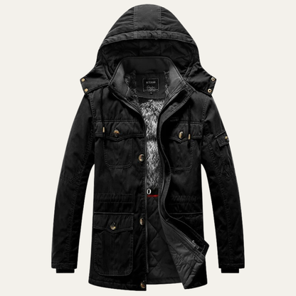 Warm Men's Fleece Lined Parka Winter Jacket - OutfitLondon