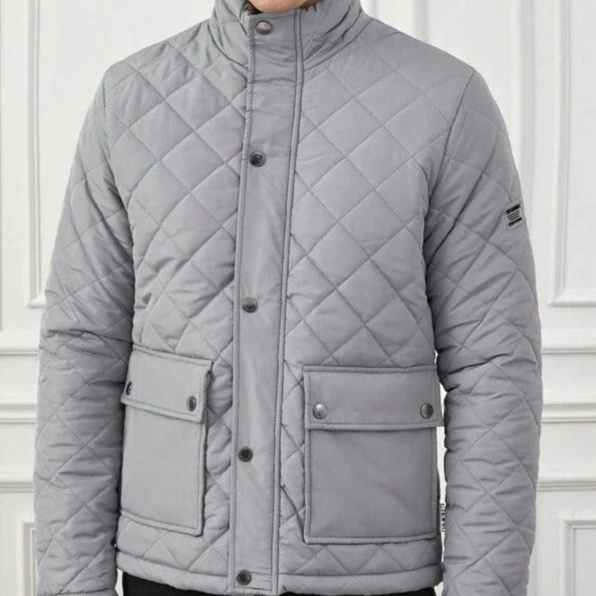 Classic Black Padded Mens Parka Jacket