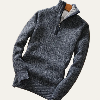 Men's Classic Crew Neck Quarter Zip Jumper