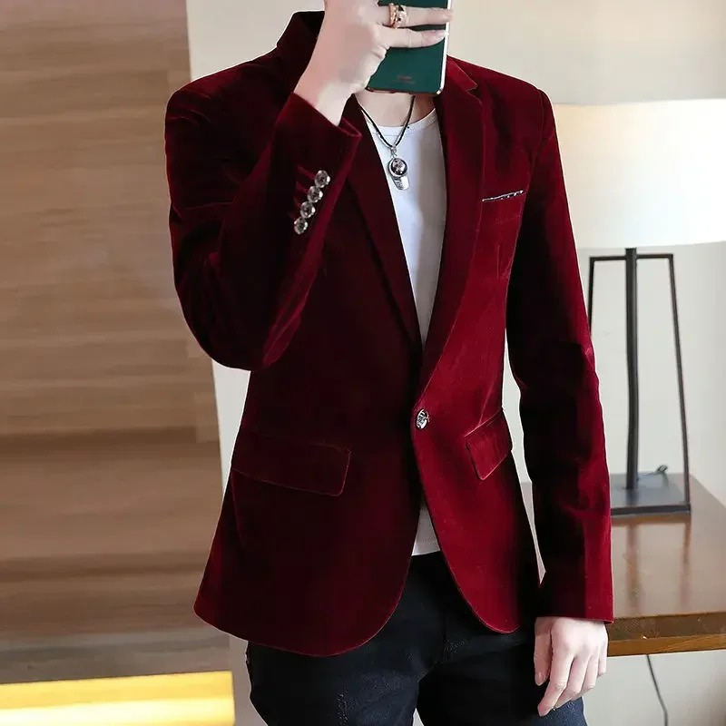 Men's Classic Fit Velvet Jacket - OutfitLondon
