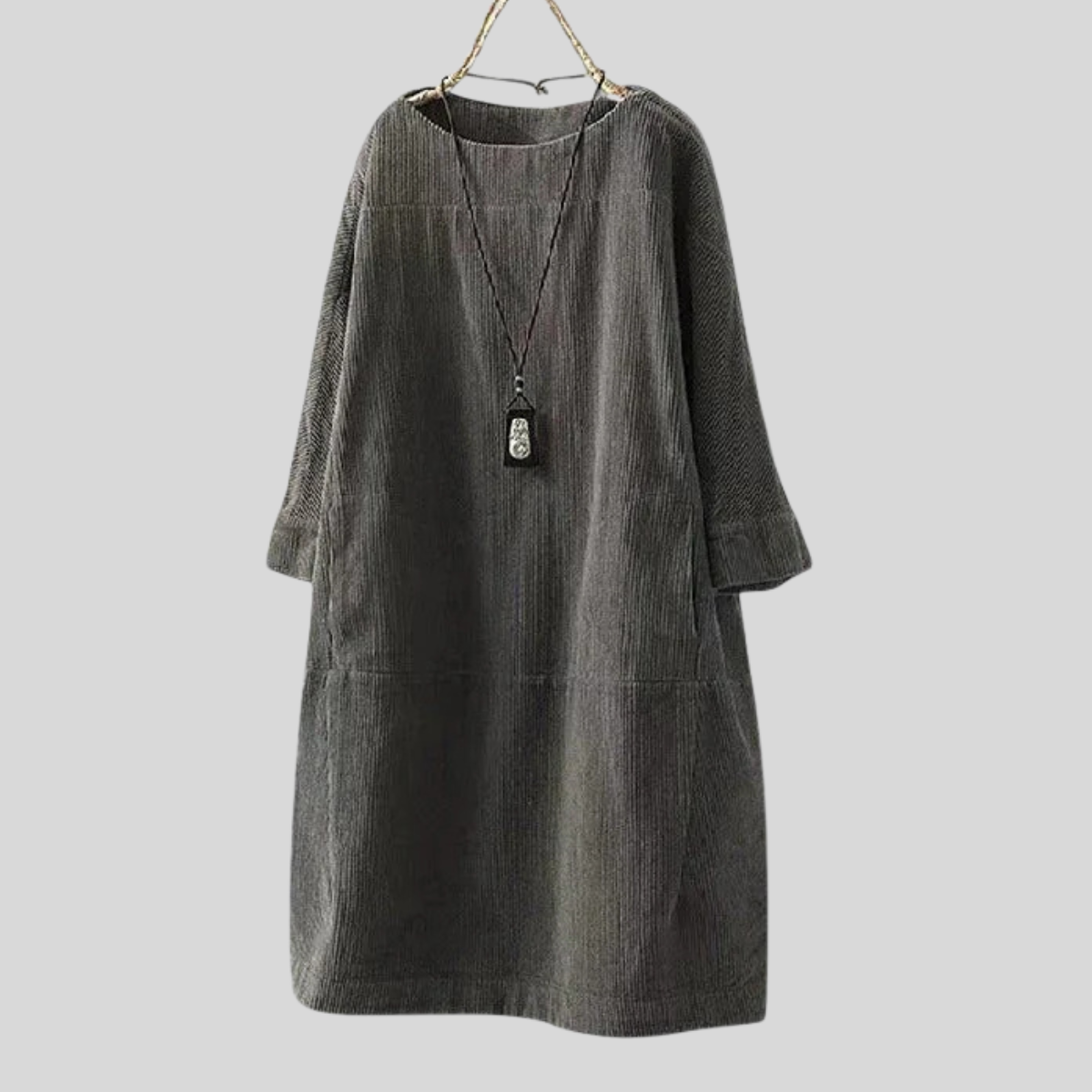 Relaxed Fit Casual Midi Dress - OutfitLondon