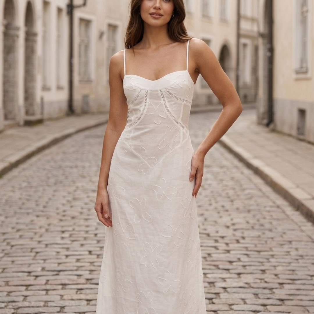 Boho Chic Embroidered Maxi Dress for Women - OutfitLondon