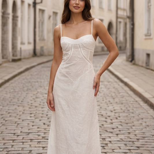 Boho Chic Embroidered Maxi Dress for Women - OutfitLondon