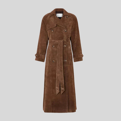 Timeless Luxury Suede Trench Coat - OutfitLondon