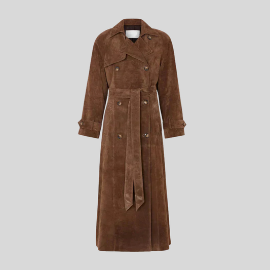 Timeless Luxury Suede Trench Coat - OutfitLondon