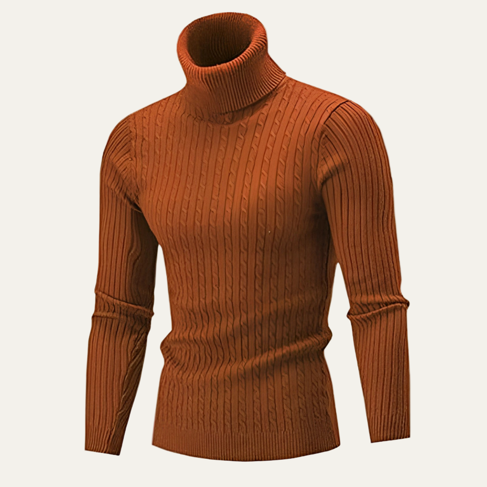 Men's Classic Fit Crew Neck Sweater with Textured Knit