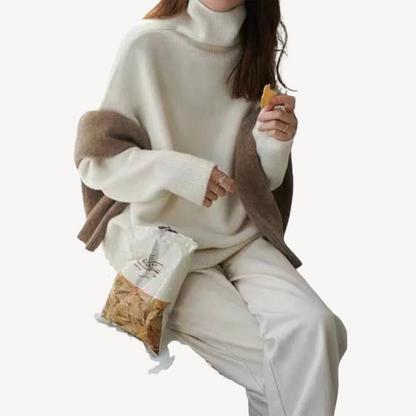 Textured Knit Pullover Sweater for Ladies