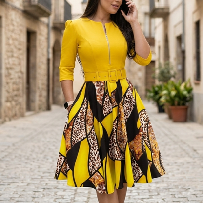 Casual Printed Midi Dress for Women