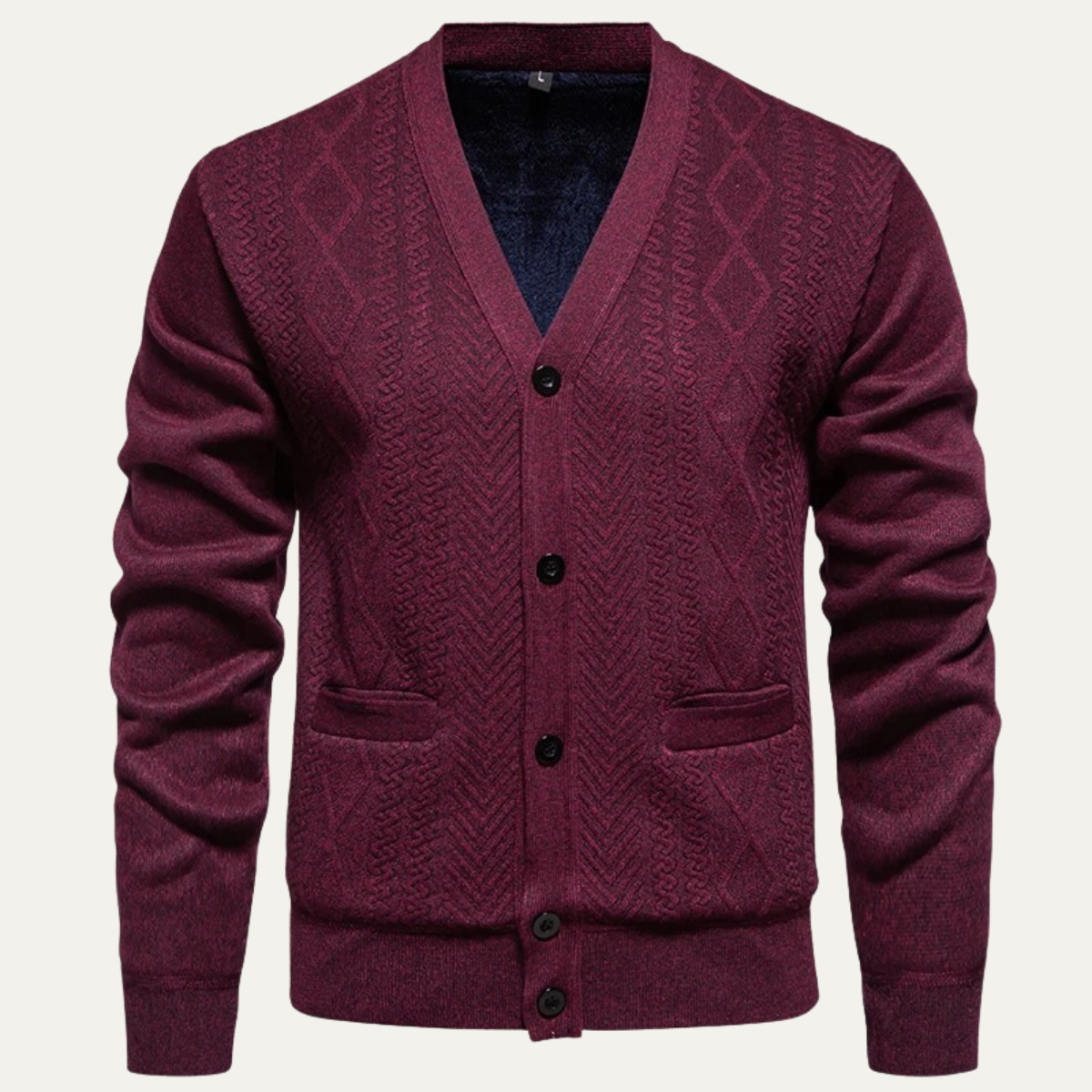 Men's Cozy Crew Neck Pocket Cardigan Sweater - OutfitLondon
