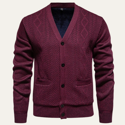 Men's Cozy Crew Neck Pocket Cardigan Sweater - OutfitLondon
