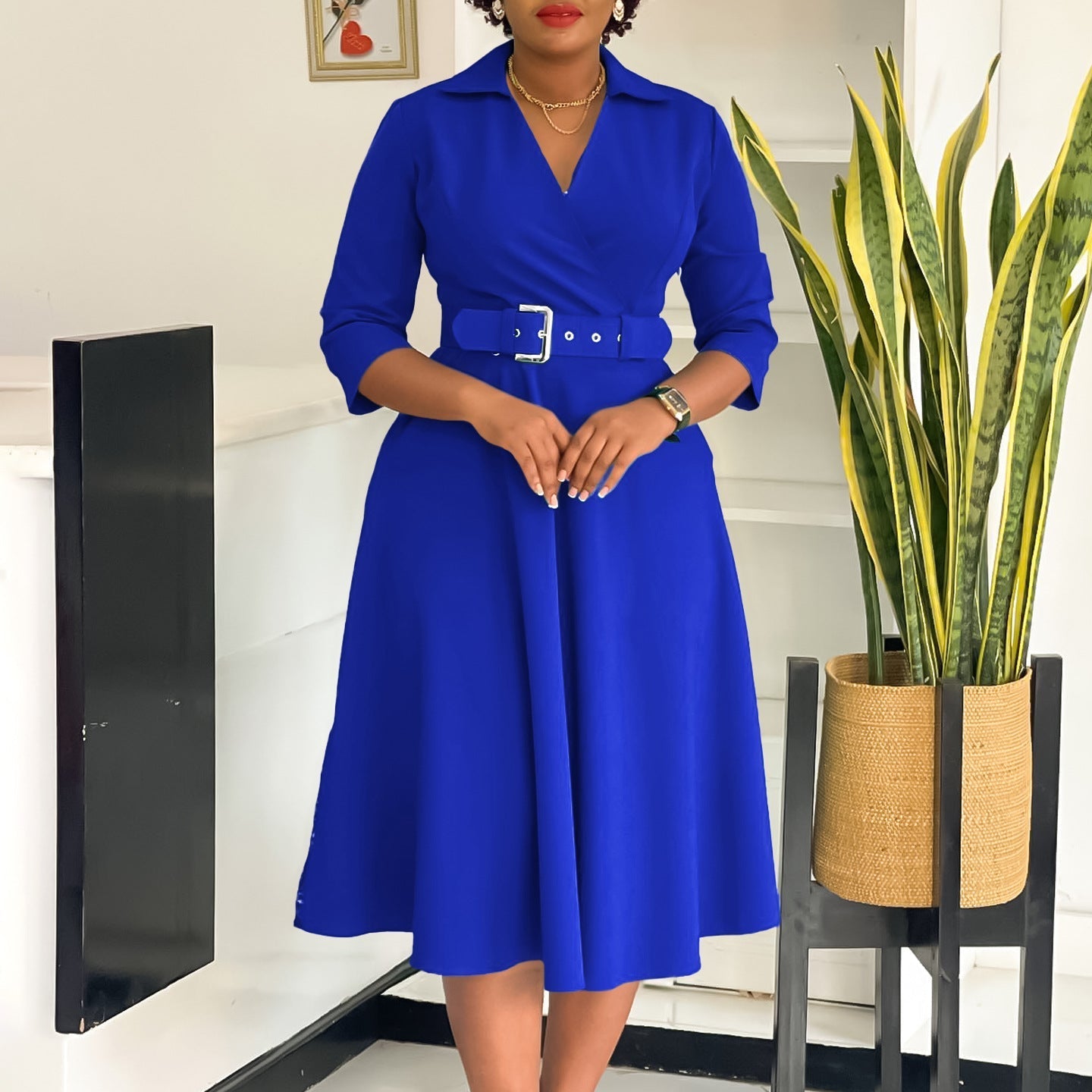 Slim Fit 3/4 Sleeve Ladies Evening Dress