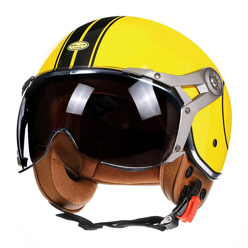 Vintage Style Bike Helmet With Clear Visor